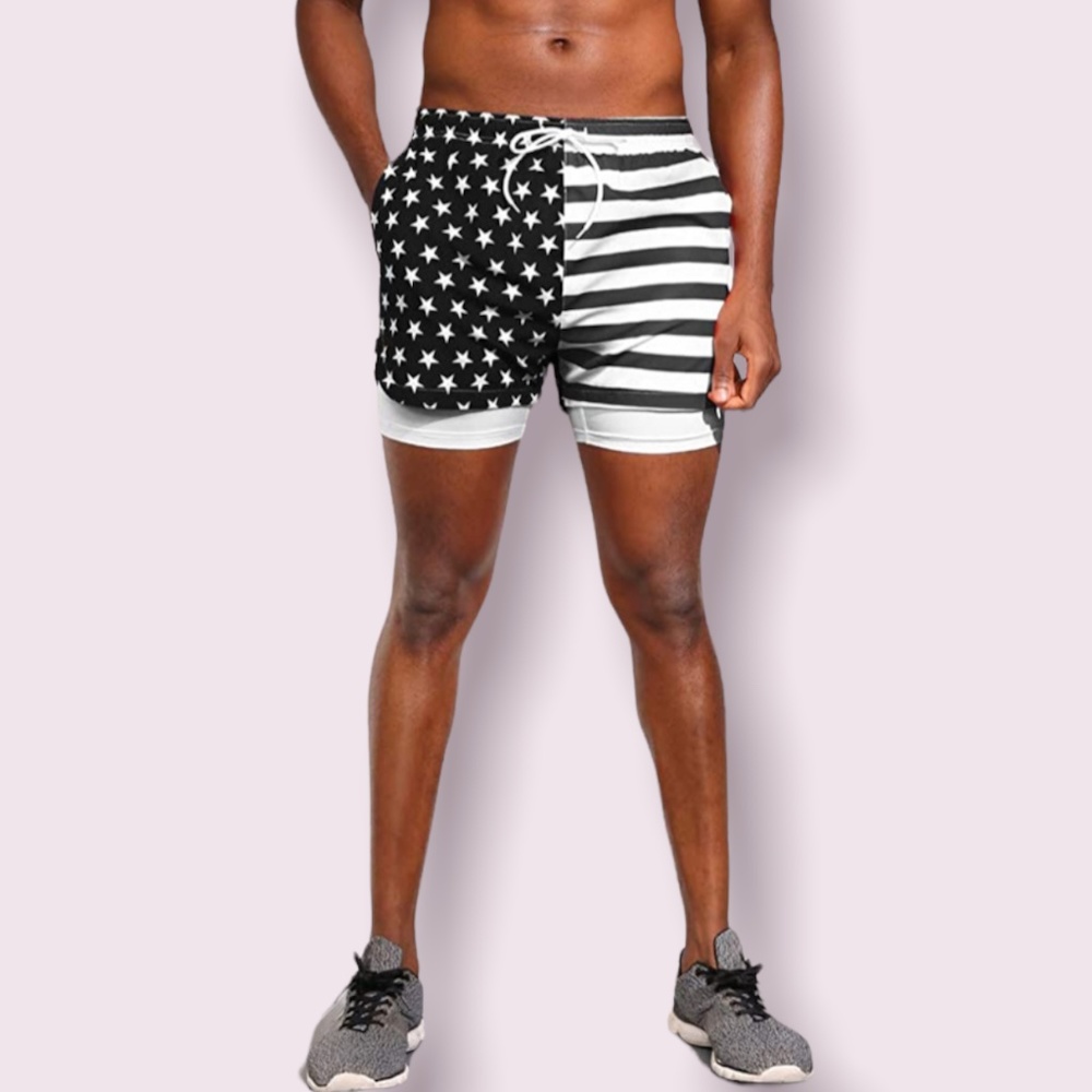 NWT PAUL JONES Men's Quick Dry Gym Athletic Shorts with Phone Holder Size 36